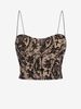 Camisole Courte Rembourrée Florale en Dentelle L Café lumière