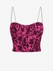 Camisole Courte Rembourrée Florale en Dentelle S Rose clair