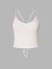 Camisole Courte Tricotée à Lacets Taille unique Blanc