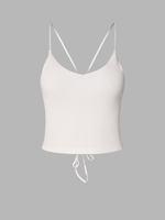 Camisole Courte Tricotée à Lacets Taille unique Blanc