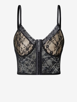 Camisole Florale en Dentelle Au Crochet en Avant M Noir
