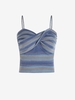 Camisole Rayée Tordue en Tricot Taille unique Bleu