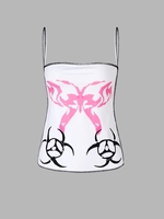 Camisole Tordue à Imprimé Papillon S Blanc