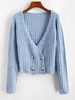 Cardigan à Double Boutonnage à Coupe Basse Taille unique Bleu