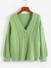 Cardigan à Épaules Dénudées Tressé Câble S Vert clair