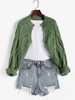 Cardigan Boléro Ouvert en Avant en Tricot à Câble Taille unique Vert clair