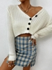 Cardigan Court Fourré Boutonné S Blanc