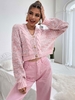 Cardigan Court Texturé en Tricot L Rose clair