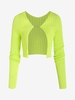 Cardigan Court Tricoté en Couleur Unie Style d