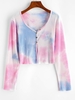 Cardigan Côtelé Teinté Court S Bleu clair