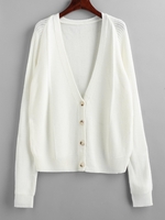 Cardigan Drapé à Col V Plongeant M Blanc