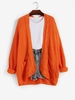 Cardigan en Tricot à Câble avec Poche en Avant à Manches Chauve-souris Taille unique Orange