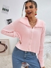 Cardigan en Tricot à Col Fourré S Rose clair
