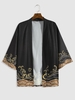 Cardigan Kimono de Vacances à Imprimé Vague D