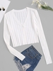 Cardigan Maille Court Boutonné Côtelé Taille unique Blanc