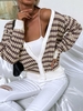 Cardigan Maille Souple Graphique à Col V S