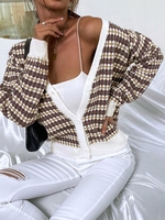 Cardigan Maille Souple Graphique à Col V S