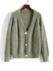 Cardigan Mohair avec Poches Maille S Vert clair