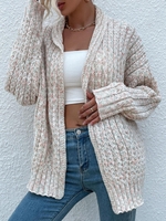 Cardigan Ouvert Teinté à Col Châle L