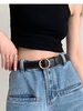 Ceinture Boucle Ronde avec Surpiqûres