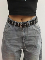 Ceinture Carrée Décorative Bouclée à Chaîne et Œillet
