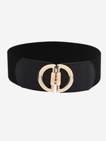 Ceinture en Couleur Unie en Cuir PU en Métal