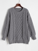 Chandail de Pêcheur Epais en Tricot à Câble M Gris