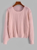 Chandail Pull-over Maille Ajouré en Tricot à Câble Taille unique Rose