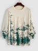 Chandail Pull-over Peinture Paysage à Col Rond L Multi a