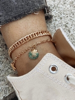 Chaîne de Cheville Etoile de Mer Pendant Multicouche