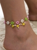 Chaîne de Cheville Motif Marguerite et Perles