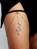 Chaîne de Cuisse Ornée de Perles en Métal et Serpent