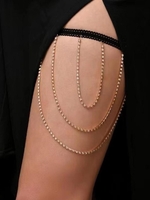 Chaîne de Cuisse Superposée Design avec Strass