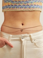 Chaîne de Taille à Double Couches avec Pendentif en Forme de Cœur