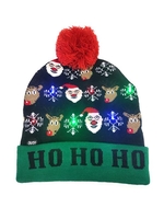 Chapeau de Noël avec Lumière LED Motif Pompon
