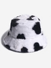 Chapeau Seau Motif de Vache en Peluche