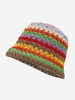 Chapeau Seau Rayé Arc-en-ciel Tricoté Au Crochet