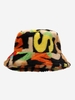 Chapeau Seau Rétro Fourré Imprimé