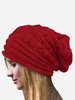 Chapeau Tricoté Plié en Couleur Unie pour Extérieur