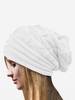 Chapeau Tricoté Plié en Couleur Unie pour Extérieur