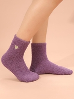 Chaussettes avec Cœur Brodé en Peluche