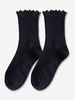 Chaussettes Côtelées à Ourlet en Laitue en Coton
