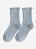 Chaussettes Côtelées à Ourlet en Laitue en Coton