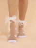 Chaussettes Décoratives Cœur Transparentes avec Nœud Papillon