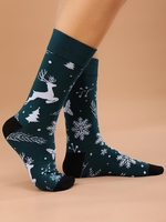 Chaussettes de Noël Motif de Sapin de Noël et de Flocon de Neige