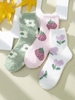 Chaussettes Fleur Fraise Motif de Fraise en Laine 3 Paires