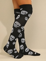 Chaussettes Hauteur Genou Motif Crânes D