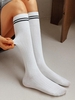 Chaussettes Mi-Mollet à Ourlet Rayé