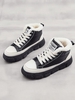 Chaussures de Skate Chaudes Hautes Panneau en Blocs de Couleurs en Fausse Fourrure
