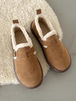 Chaussures Plates Thermiques Bouclées à Doublure en Fausse Laine
